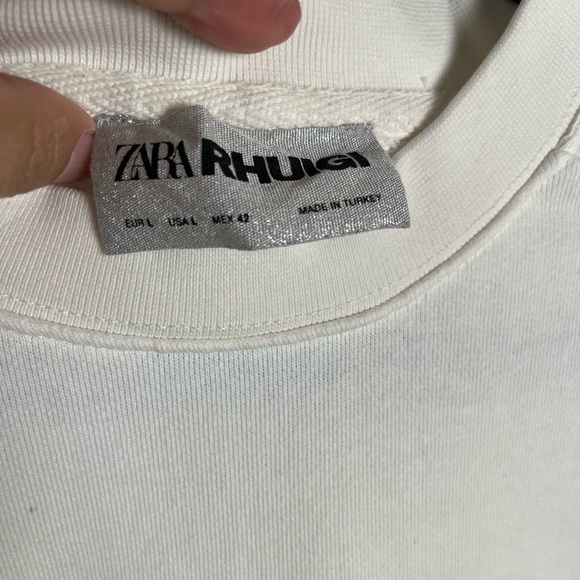 Zara X RHUIGI Neon Yellow Redesigning Human Uniform RHU Logo Sweatshirt Large - Picture 2 of 7